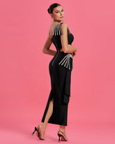 Rhinestone Embellished Cutout Bandage Dress